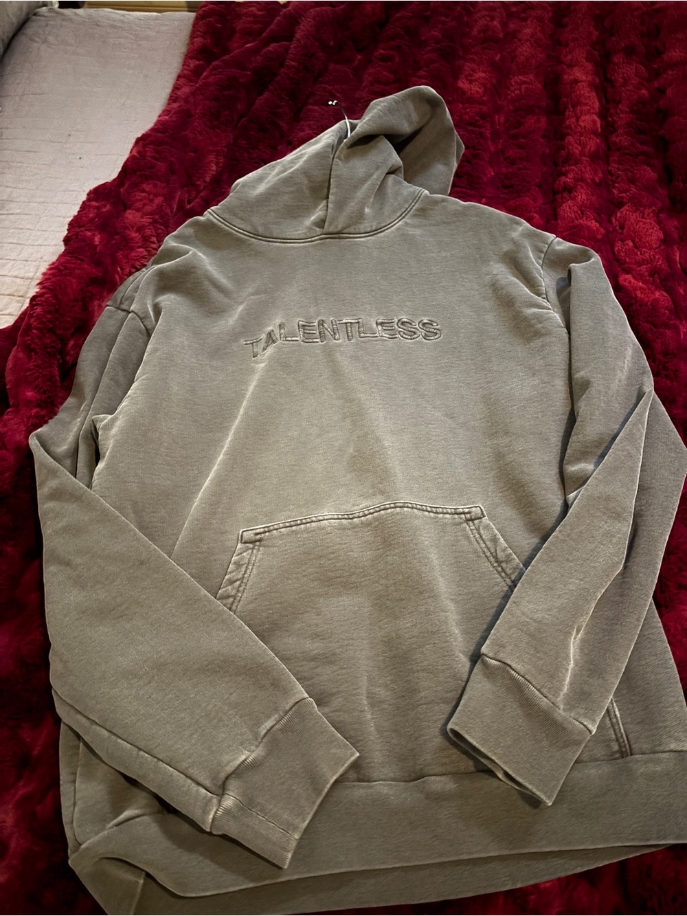 Talentless heavyweight Men's Hooded Sweatshirt in grey xl